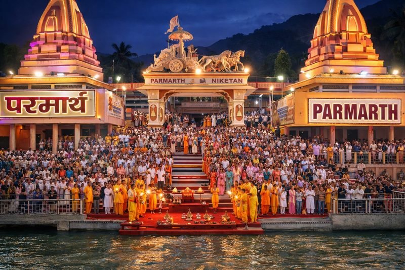 Paramarth Niketan evening aarti